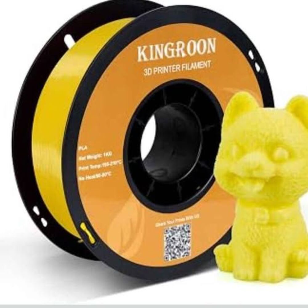 Kingroon PLA 3D Printer Filament, Dimensional Accuracy, 1 kg Spool(2.2lbs), yell